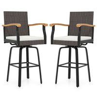 Tangkula Outdoor 360° Swivel Bar Stool for Backyard