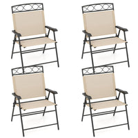 Tangkula Folding Chairs for Outside Set of 4 for Lawn