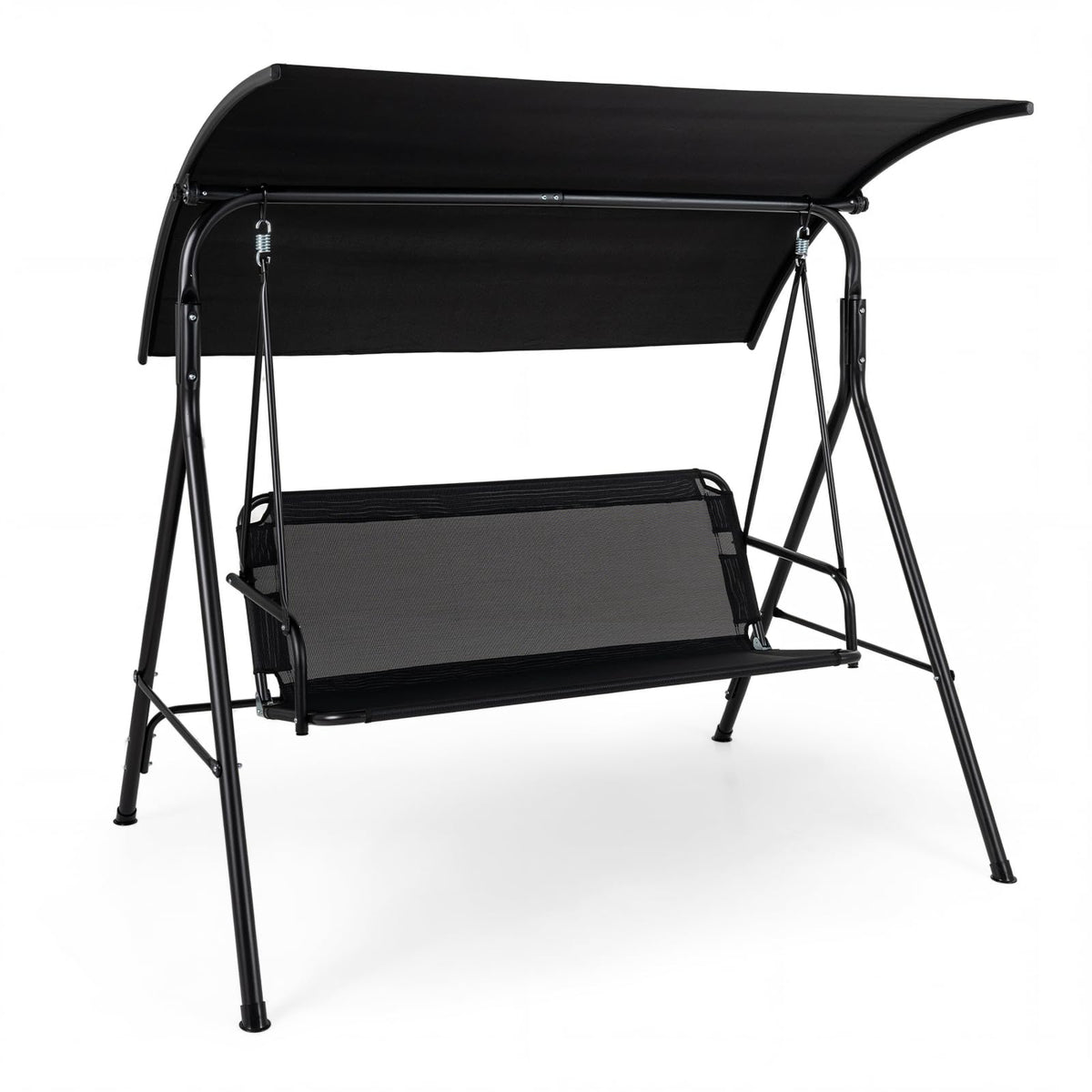 Tangkula 3 Seat Outdoor Patio Swing Chair with Breathable Mesh Fabrics