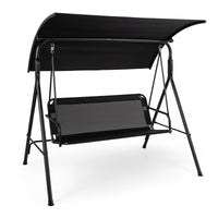 Tangkula 3 Seat Outdoor Patio Swing Chair with Breathable Mesh Fabrics