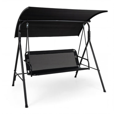 Tangkula 3 Seat Outdoor Patio Swing Chair with Breathable Mesh Fabrics