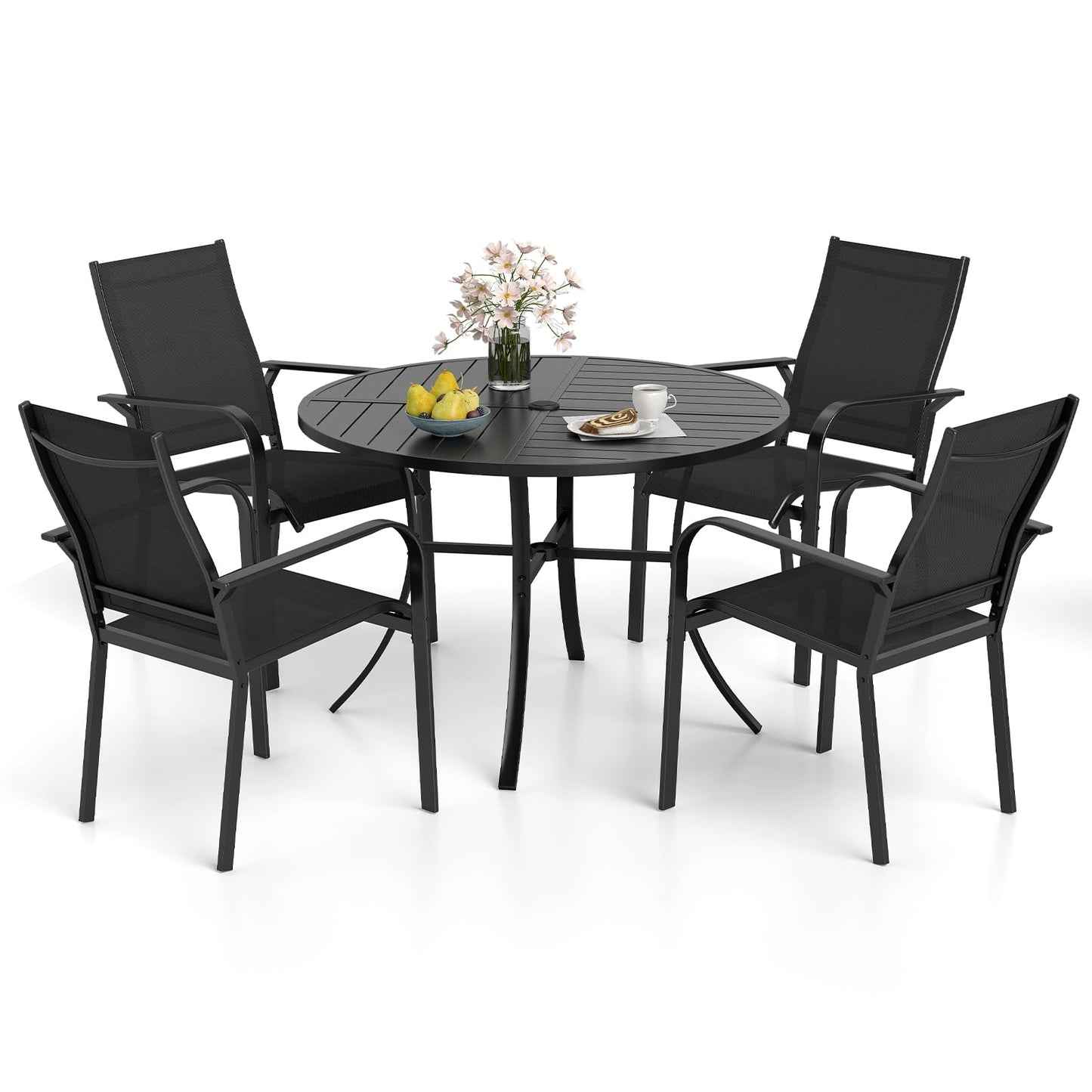 Tangkula 5 Pieces Patio Dining Set for 4 for Garden and Deck