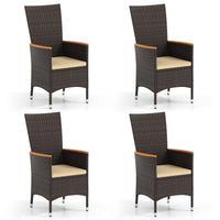 Chaises de salle à manger en rotin à dossier haut Tangkula pour patio, lot de 2 ou 4