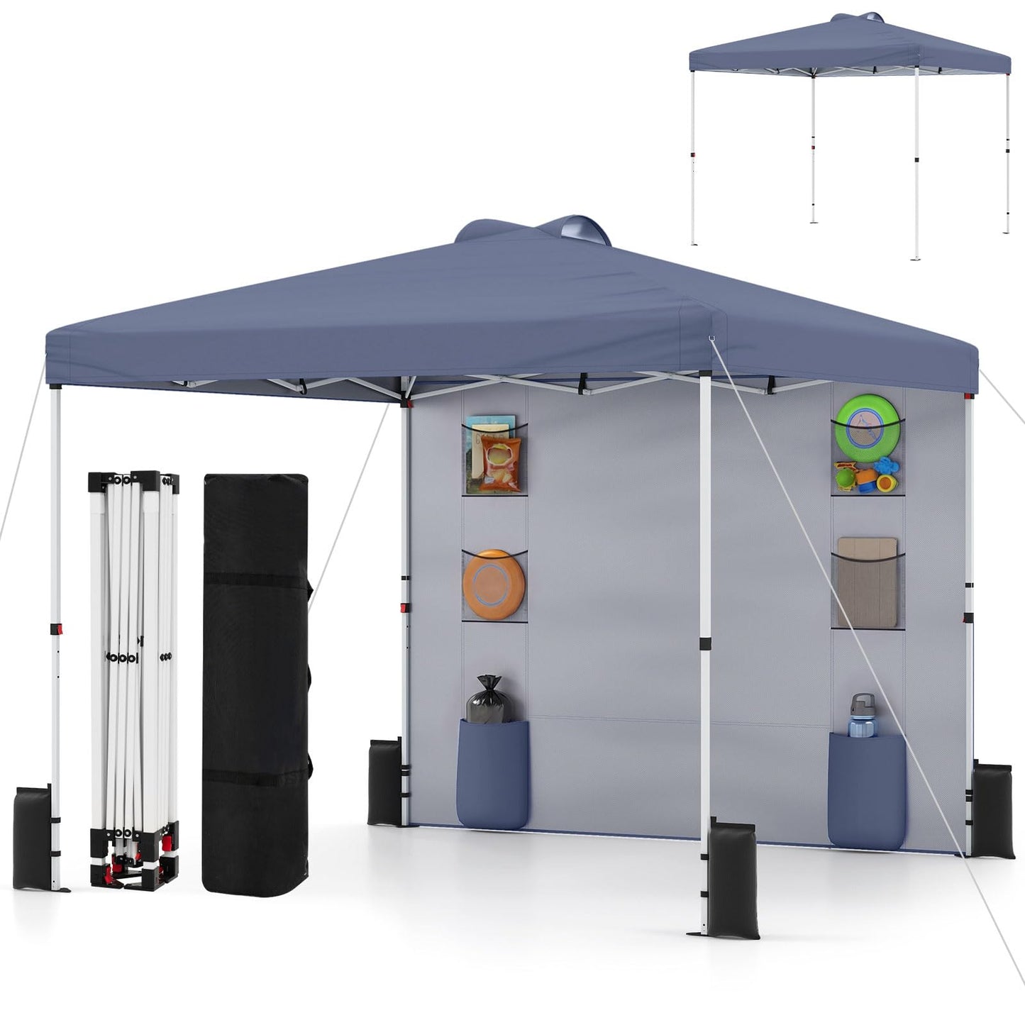 Tangkula 10x10 Ft Pop Up Canopy with Sidewall UPF50+ Commercial Canopy Tent
