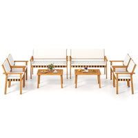 Ensemble de meubles de patio en bois Tangkula 4 pièces pour le jardin