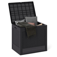 Tangkula 25 Gallon Waterproof Outdoor Storage Box with Lockable Lid