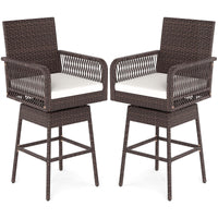 Tangkula Patio 360° Swivel Bar Stool for Backyard