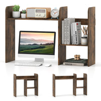 Tangkula Extendable Desktop Bookshelf for Home Office