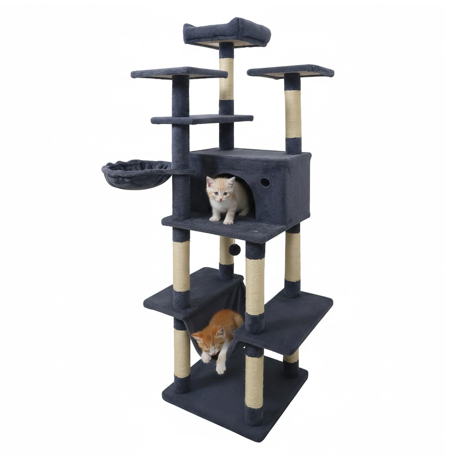 Tangkula 63 Inch Tall Cat Tree with Sisal Scratching Posts