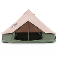 Tangkula Waterproof Bell Tent with Stove Jack Accommodates and Mesh Windows Doors