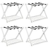 Tangkula Luggage Rack , Folding Metal Suitcase Luggage Stand, Double Tiers Luggage Holder with Shoe Shelf