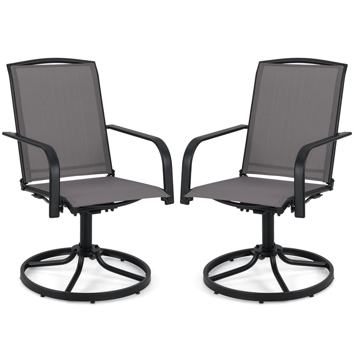 Tangkula Outdoor Swivel Chairs Set with High Back