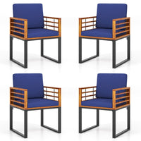 Tangkula Acacia Wood Outdoor Dining Chairs Set of 2/4