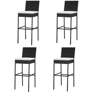 Tangkula Outdoor Bar Height Chair w/Soft Seat Cushion & Cozy Footrest