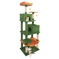 Tangkula Tour pour chat extra haute de 75 pouces avec poteau à griffer en sisal, perchoir supérieur rembourré et doubles condos