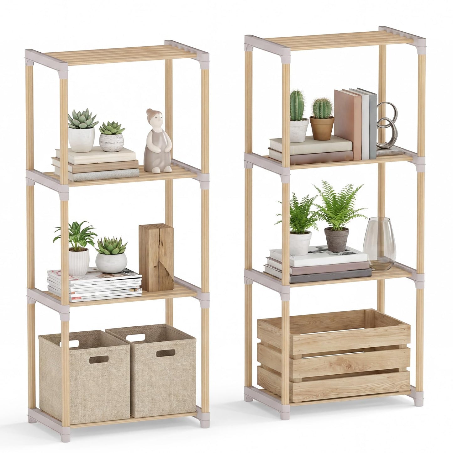 Tangkula 5-Tier Solid Wood Bookshelf for Home Office