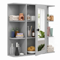 Tangkula 26 x 6.5 x 25 Inches Bathroom Wall Cabinet with Mirror