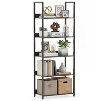 Tangkula 61”H Open Bookcase with Metal Frame