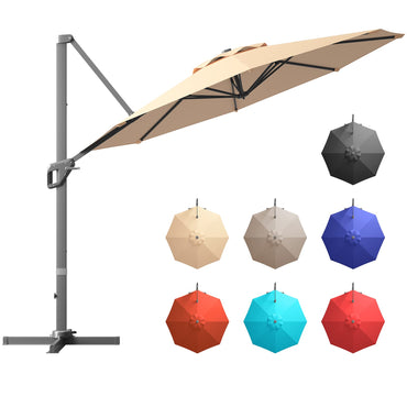 Tangkula 11 Ft Patio Cantilever Umbrella for Backyard Deck Poolside