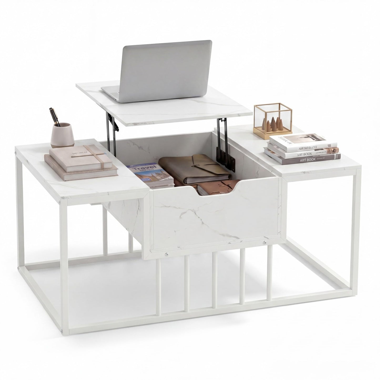 Tangkula Lift Top Coffee Table with Hidden Storage for Living Room