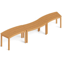 Ensemble de bancs d'extérieur incurvés en bois d'acacia Tangkula