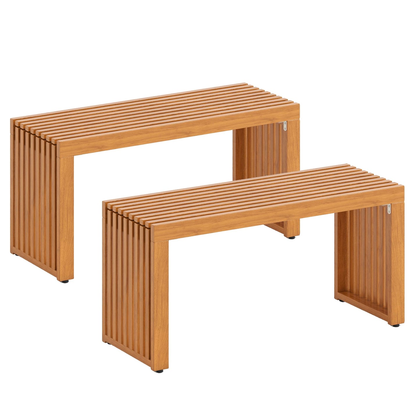 Tangkula 36” Outdoor All Slat Wood Bench for 2 People