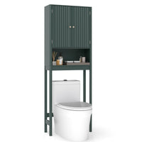 Tangkula Over The Toilet Storage Cabinet with Fluted Doors