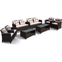 Tangkula Patio Furniture Set Rattan Wicker Chair Set