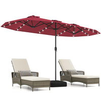 Tangkula 13FT Double-sided Patio Umbrella with Solar Lights