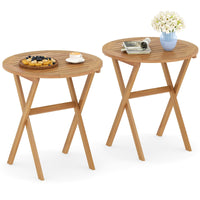 Tangkula 26 Inch Acacia Wood Outdoor Dining Table