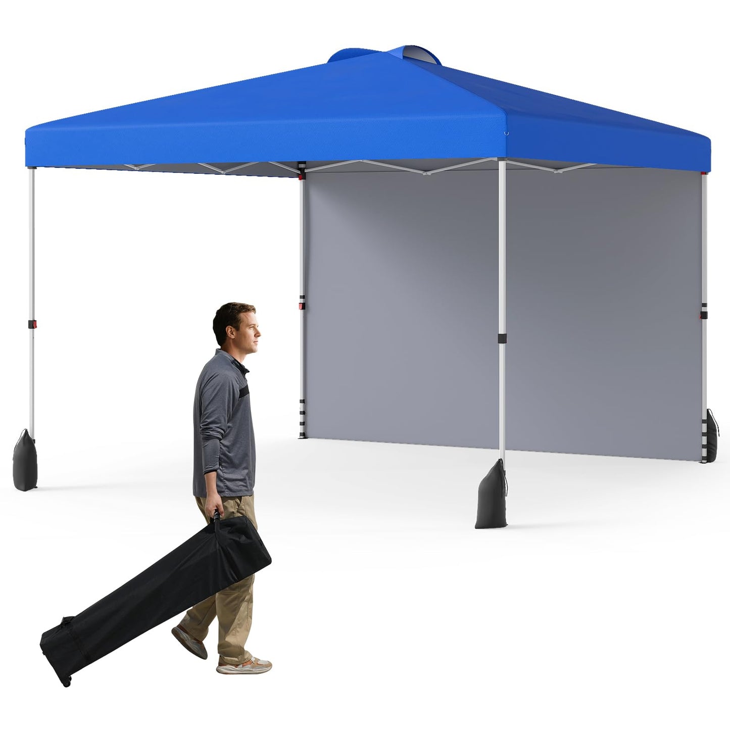 Tangkula 10x10 FT Pop up Canopy with Sidewall for Party Event Patio