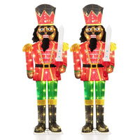 Tangkula 5 FT Lighted Christmas Nutcracker with Glitter Sword