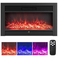 Tangkula 750W/1500W Recessed Fireplace Heater with Remote Control