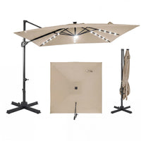 Tangkula 10ft Patio Umbrella with Solar Lights