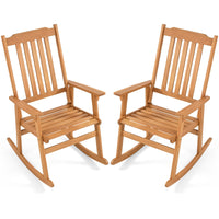 Tangkula Outdoor Patio Wood Rocking Chair for Porch Garden Backyard