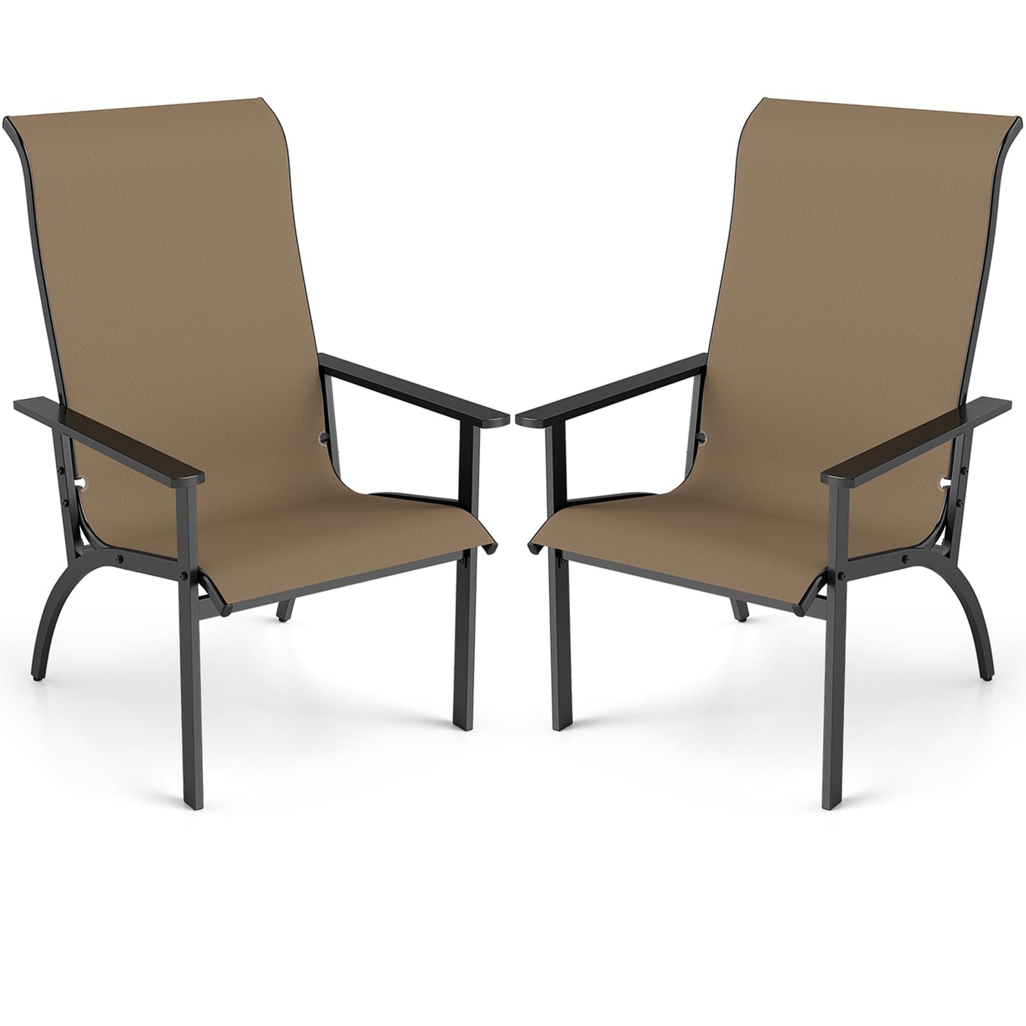Tangkula Fabric Adirondack Chair with 400 lbs Weight Capacity