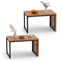 Tangkual 2-in-1 Patio Acacia Wood Side Tables