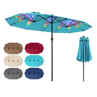 Tangkula Patio Umbrella with Solar Lights | Multi-Colored LED Lights