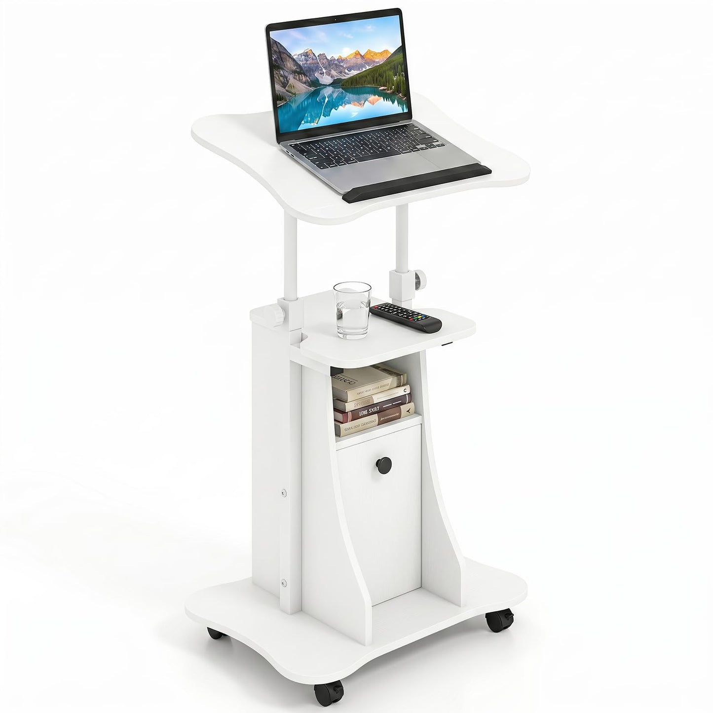 Tangkula Mobile Lectern Podium Stand for Home School