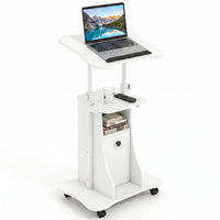 Tangkula Mobile Lectern Podium Stand for Home School