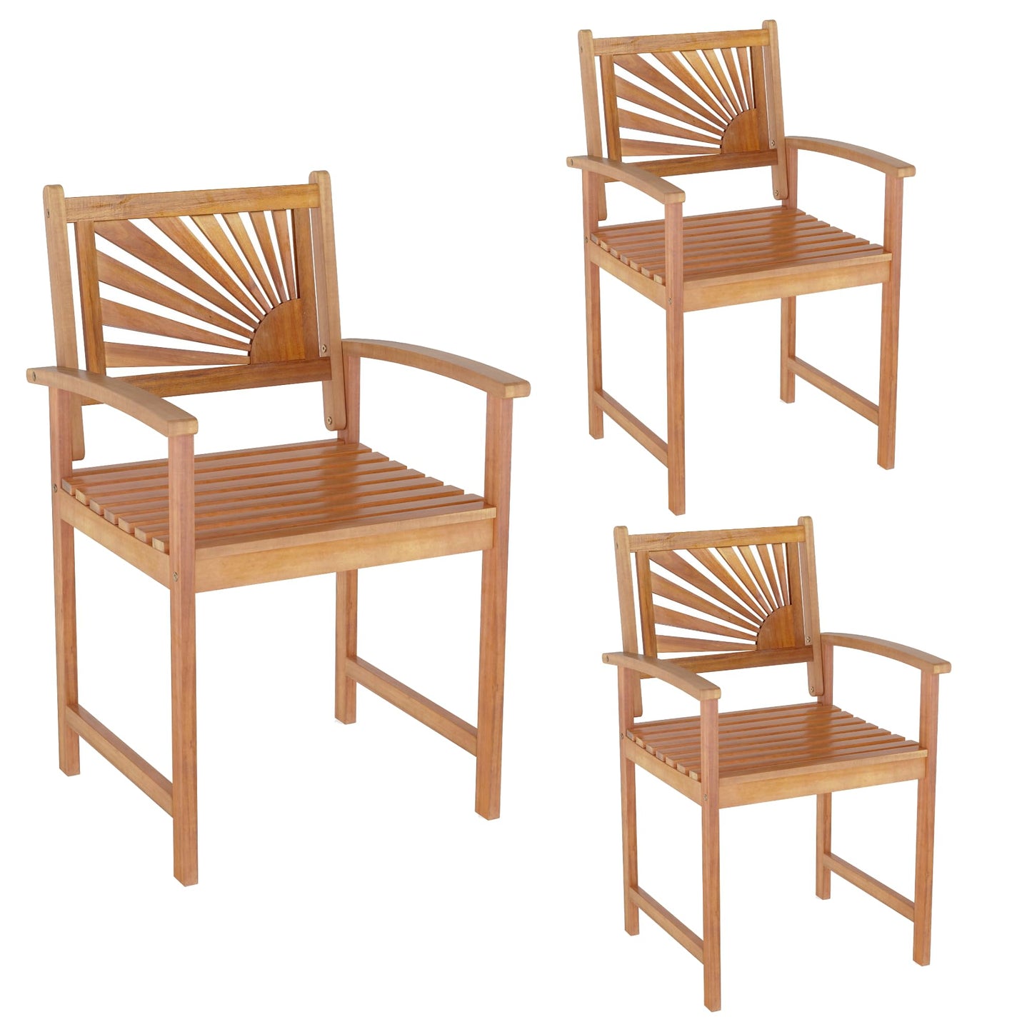 Tangkula Outdoor Acacia Wood Dining Chairs Set