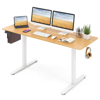 Tangkula Height Adjustable Electric Standing Desk, 63 x 24 Inch Sit Stand Desk with 3 Memory Height Settings