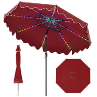 Tangkula 9 FT Solar Patio Umbrella with 104 Color-Changing Flowing LED Lights