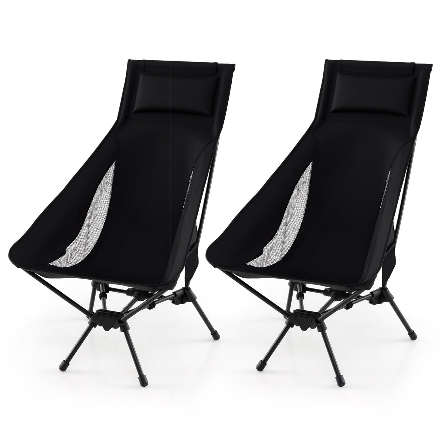 Tangkula Portable High Back Camping Chairs Set for Backpacking Hiking Beach Travel