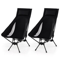 Tangkula Portable High Back Camping Chairs Set for Backpacking Hiking Beach Travel