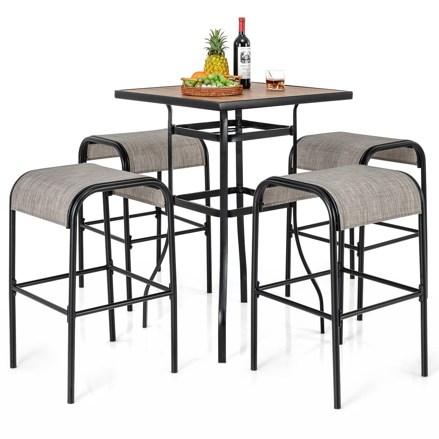 Tangkula 3 Piece Patio Dining Set for Lawn Yard Poolside Garden
