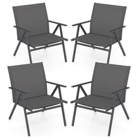 Tangkula Patio Chairs Set of 2/4 with Breathable Mesh Fabric and Metal Frame