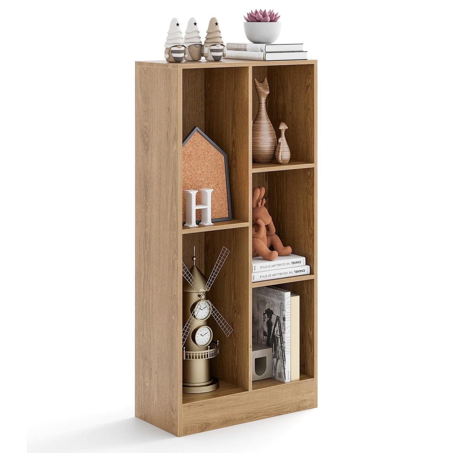 Tangkula 5-Cube Bookshelf, 41”H Floor Bookcase with 2 Anti-Tipping Kits
