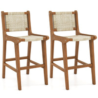Tabouret de bar d'extérieur Tangkula à hauteur de comptoir avec dossier et repose-pieds pour balcon