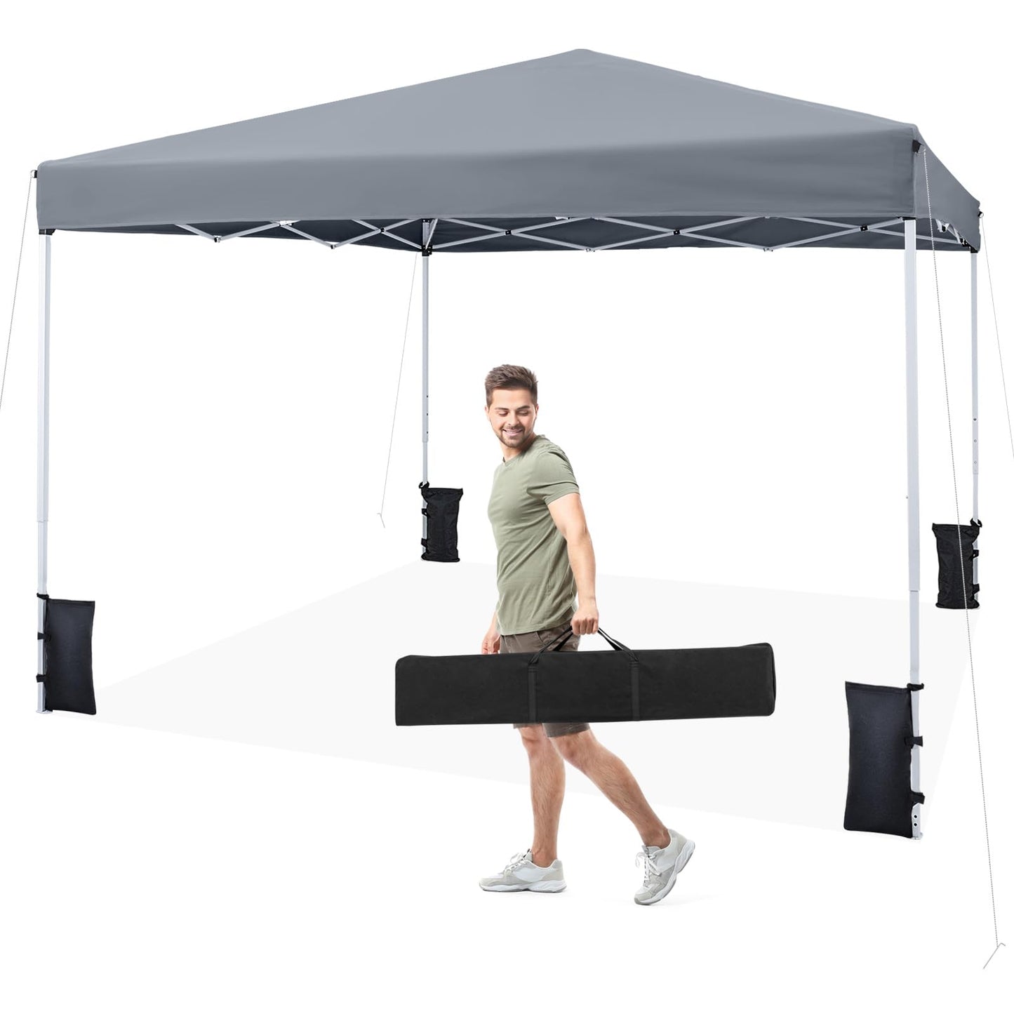 Tangkula 10x10 FT Pop Up Canopy with 4 Sandbags for Party Event Camping